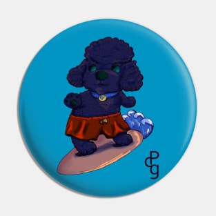 Poodle surfing Pin