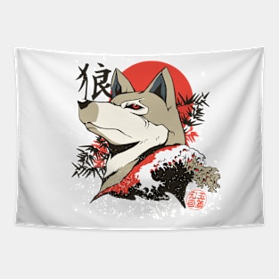 Japanese style wolf Tapestry