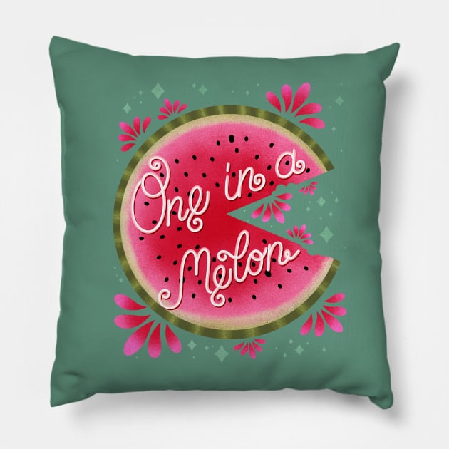 One in a Melon Pillow by Awesome Perky Prints
