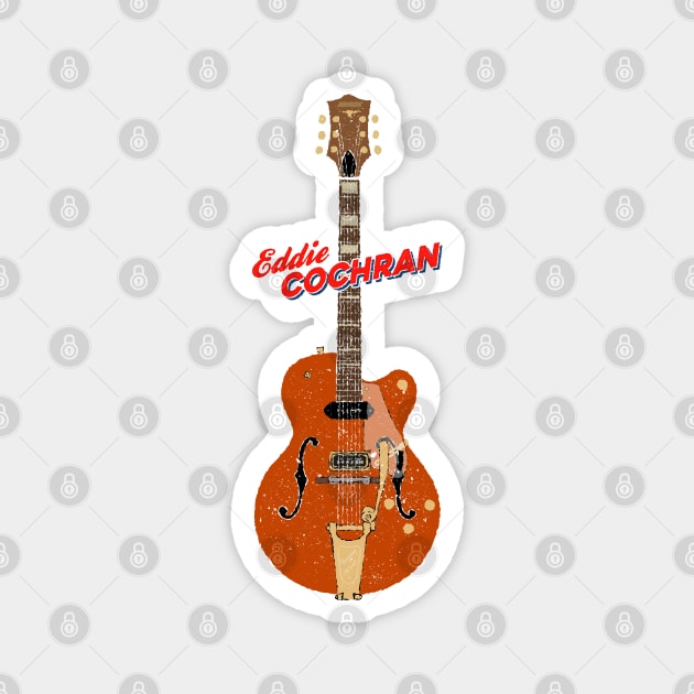 Eddie Cochran Electric Guitar Magnet by Daniel Cash Guitar