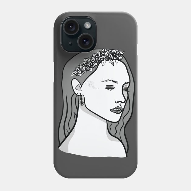 Tiara Flower Crown Girl Phone Case by LozzieElizaDesigns