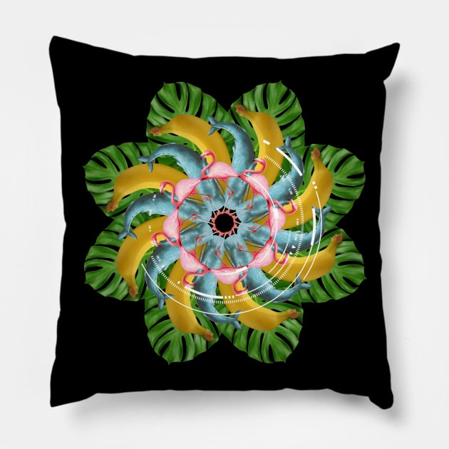 tropic absurd mandala Pillow by burenkaUA