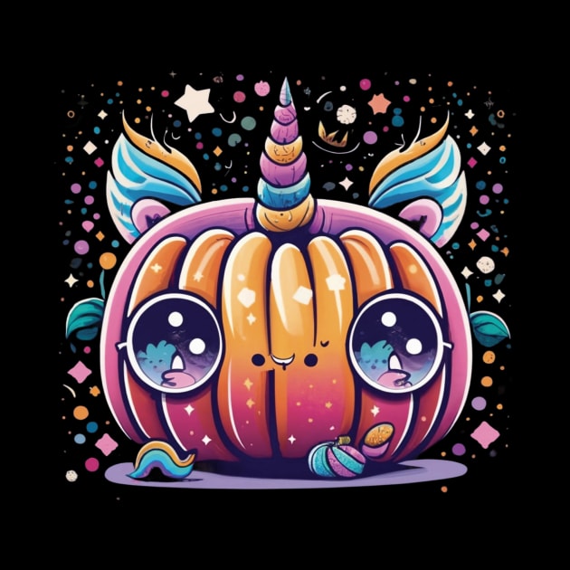 Cute Unicorn Pumpkin Funny Halloween Costume by Imou designs