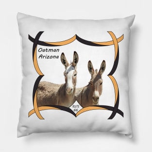 Wildlife, gifts, wild burros, Oatman, Arizona, Route 66 Pillow