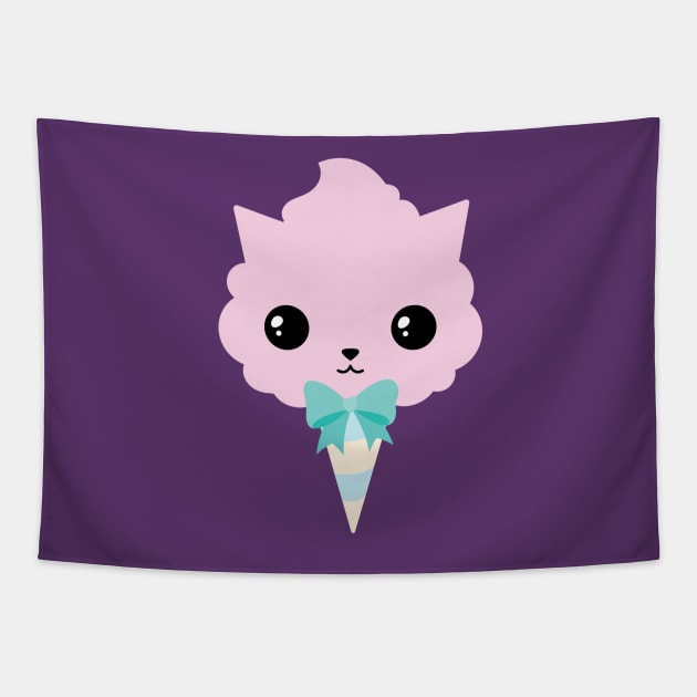 cotton candy cat Tapestry by laura-nagel