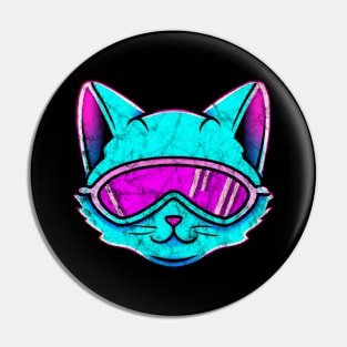 Synthwave Cat Retrowave Pin