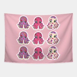 Chibi Octopuses Tapestry