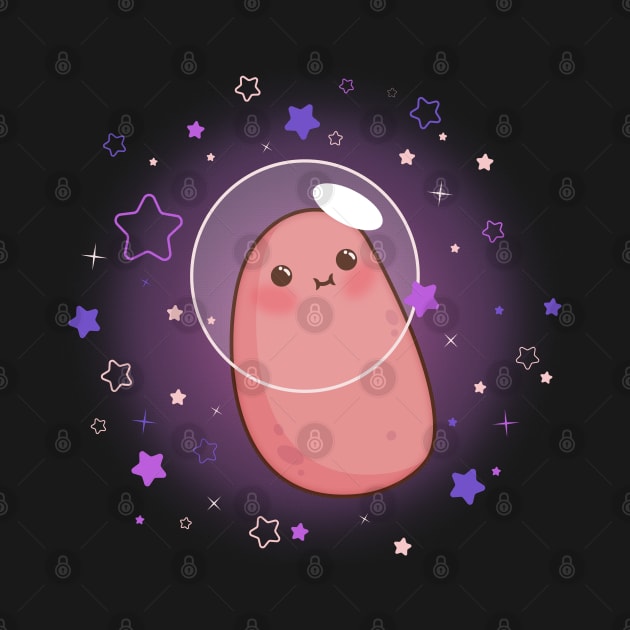 Kawaii Potato Cute Stargazing Anime - Funny Astronaut by Irene Koh Studio