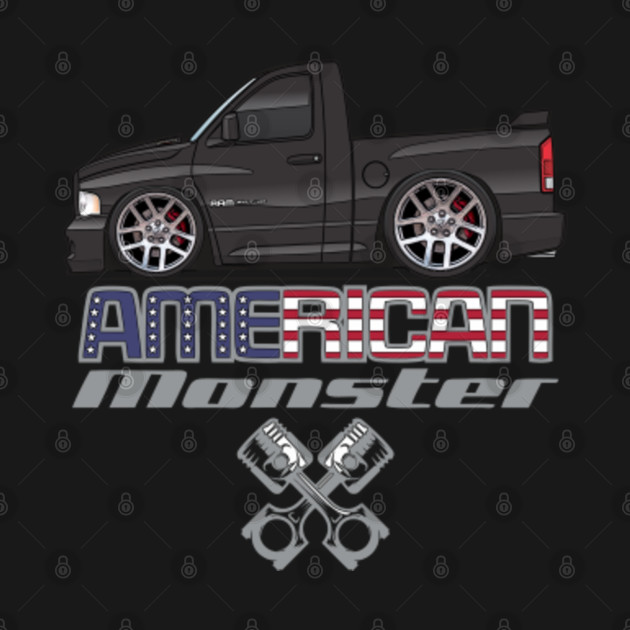 Discover American Monster-Black - Ram Truck - T-Shirt