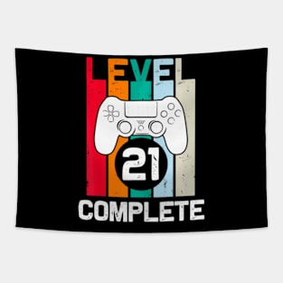 Level 21 Complete 21st Birthday  for Him Video Tapestry