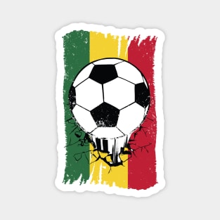 Vintage Ghanaian Flag with Football // Retro Ghana Soccer Magnet