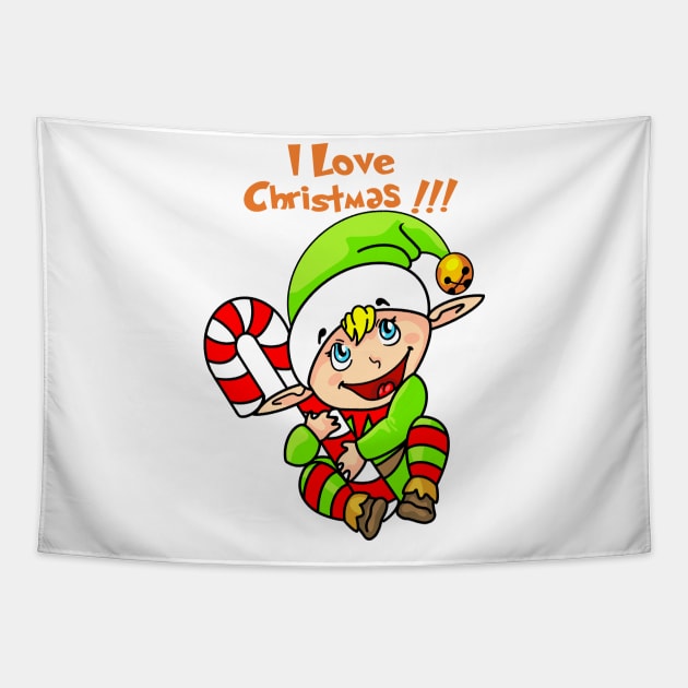 I Love Christmas Tapestry by AnglingPK