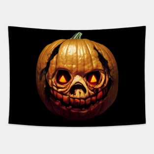 Scary Halloween Pumpkin Art Tapestry