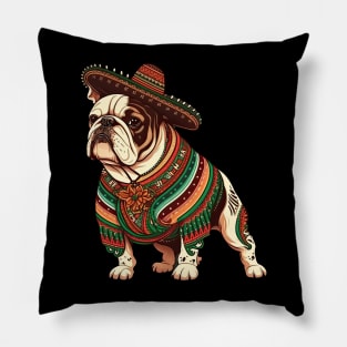 Bulldog Cinco de Mayo Pillow