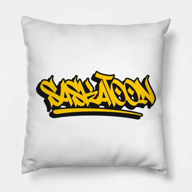 Saskatoon YXE Noir Pillow by Stooned in Stoon