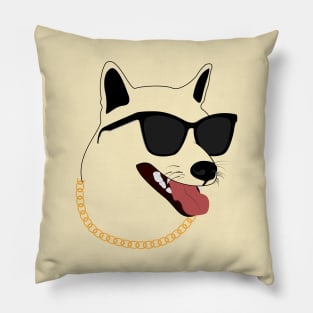 dog with sunglass Pillow