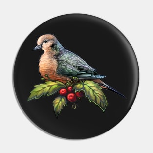 Holiday Bird Mourning Dove Pin