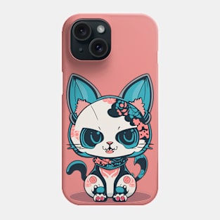 kawaii neko skull Phone Case