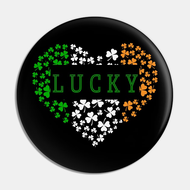 Lucky St. Patrick's Day Heart Pin by OspreyElliottDesigns