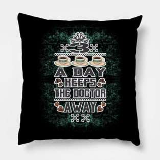 3 x Coffee a Day Keeps the Doctor Away (Distressed Version) Pillow