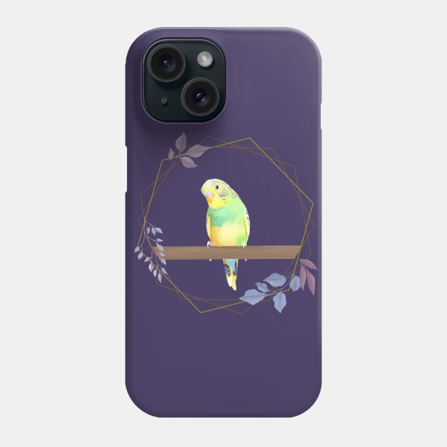 Cute Green Budgie Phone Case by Suneldesigns