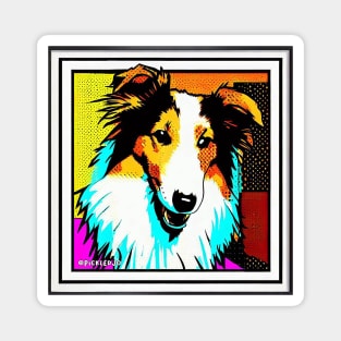 Pop art of a Collie Magnet