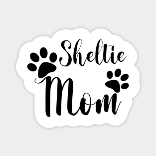 Sheltie Mom Black and White Graphic Design Magnet