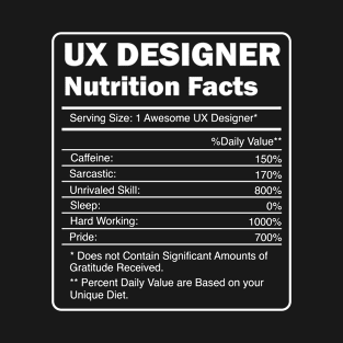 Ux Designer Nutritional Facts Art T-Shirt