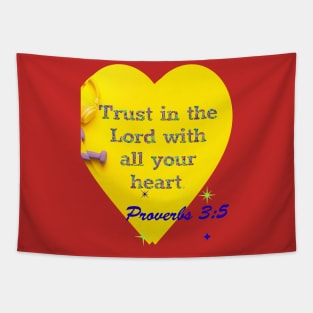 Bible on T-shirt Trust in the Lord with all your heart. Tapestry