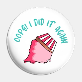 Oops Pink Cupcake Dropped Dessert Pin