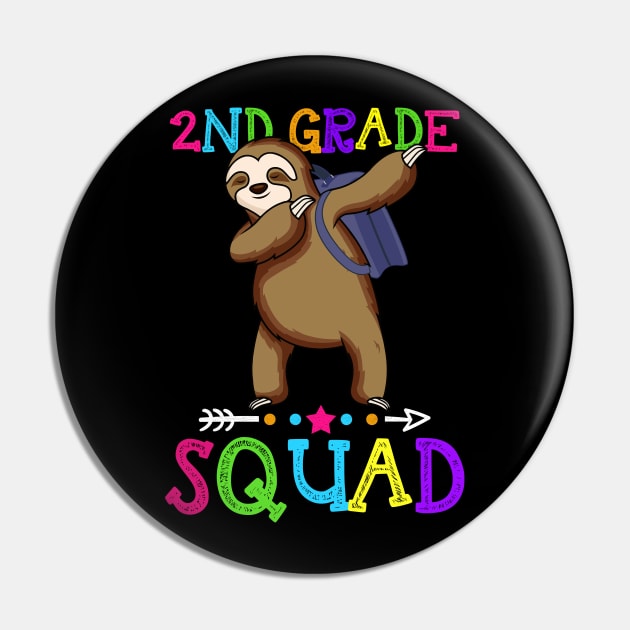 Sloth Team 2nd Grade Squad Teacher Back To School Pin by kateeleone97023