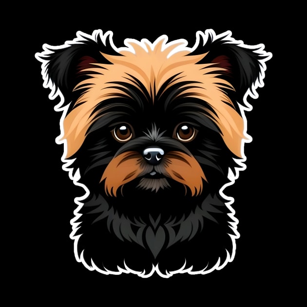 Head affenpinscher dog pet portrait cartoon vector illustration by art poo