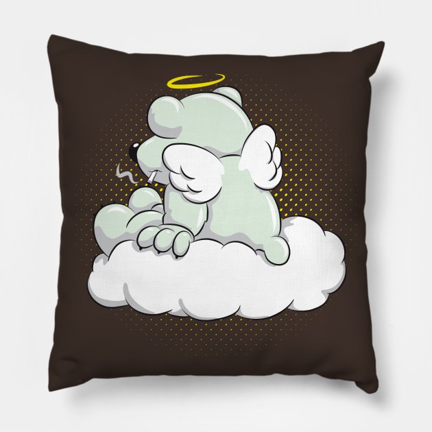 Dead Polar Bear with Wings Pillow by schlag.art