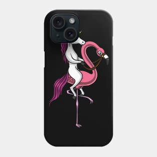 Magical Unicorn Riding A Flamingo Bird Phone Case