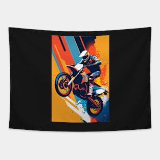 Dirt bike rider - minimalistic Tapestry