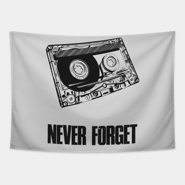 Never Forget Retro Tape Funny Tapestry by NineBlack