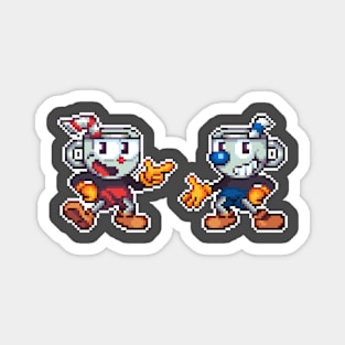 Cuphead and Mugman Pixel Magnet