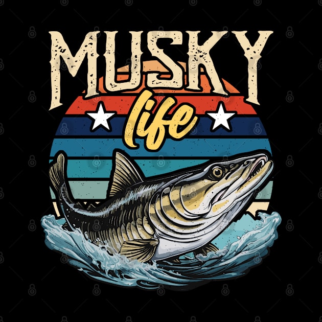 Musky Fishing Musky Life Predatory Fish Fisherman by T-Shirt.CONCEPTS