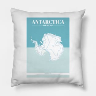 Antarctica Contour Map Pillow