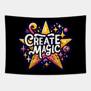 CREATE MAGIC - TYPOGRAPHY INSPIRATIONAL QUOTES Tapestry