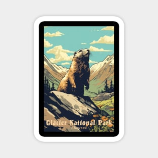 Glacier National Park Travel Poster Magnet