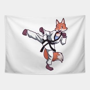 Cartoon fox does hapkido Tapestry