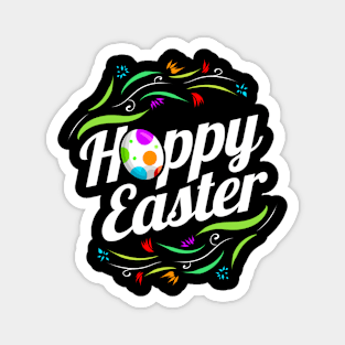 Colorful Ornaments Surrounding Wishes Happy Easter Magnet