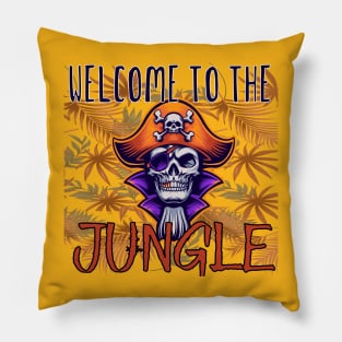 Welcome to the Jungle Pirate Skull Pillow