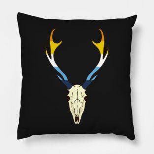 Aroace Pride Deer Skull Pillow