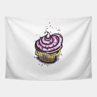 Pink Cup Cake by Julie Ann Stricklin Tapestry