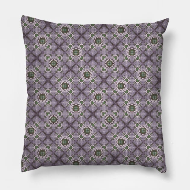 Lavender and Green Cross Hatch Pattern - WelshDesignsTP003 Pillow by WelshDesigns