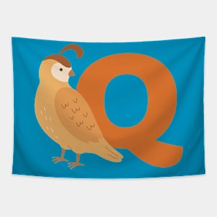 Animal alphabet Q Tapestry