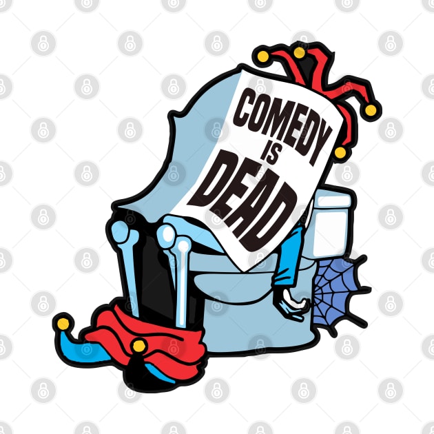 Comedy is Dead- Cartoon of A Jester on the Toilet 1.0 by Vector-Artist