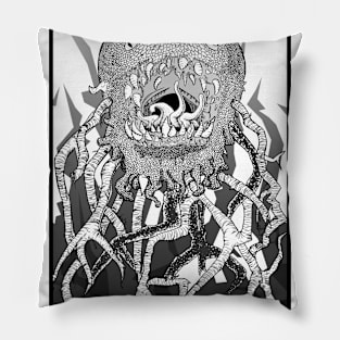 Monstah, line art, black on white Pillow